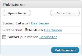 Screenshot Menü "Publizieren"