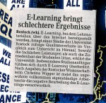 E-Learning bringt schlechtere Ergebnisse Scann des Artikels aus dem Weser Kurier